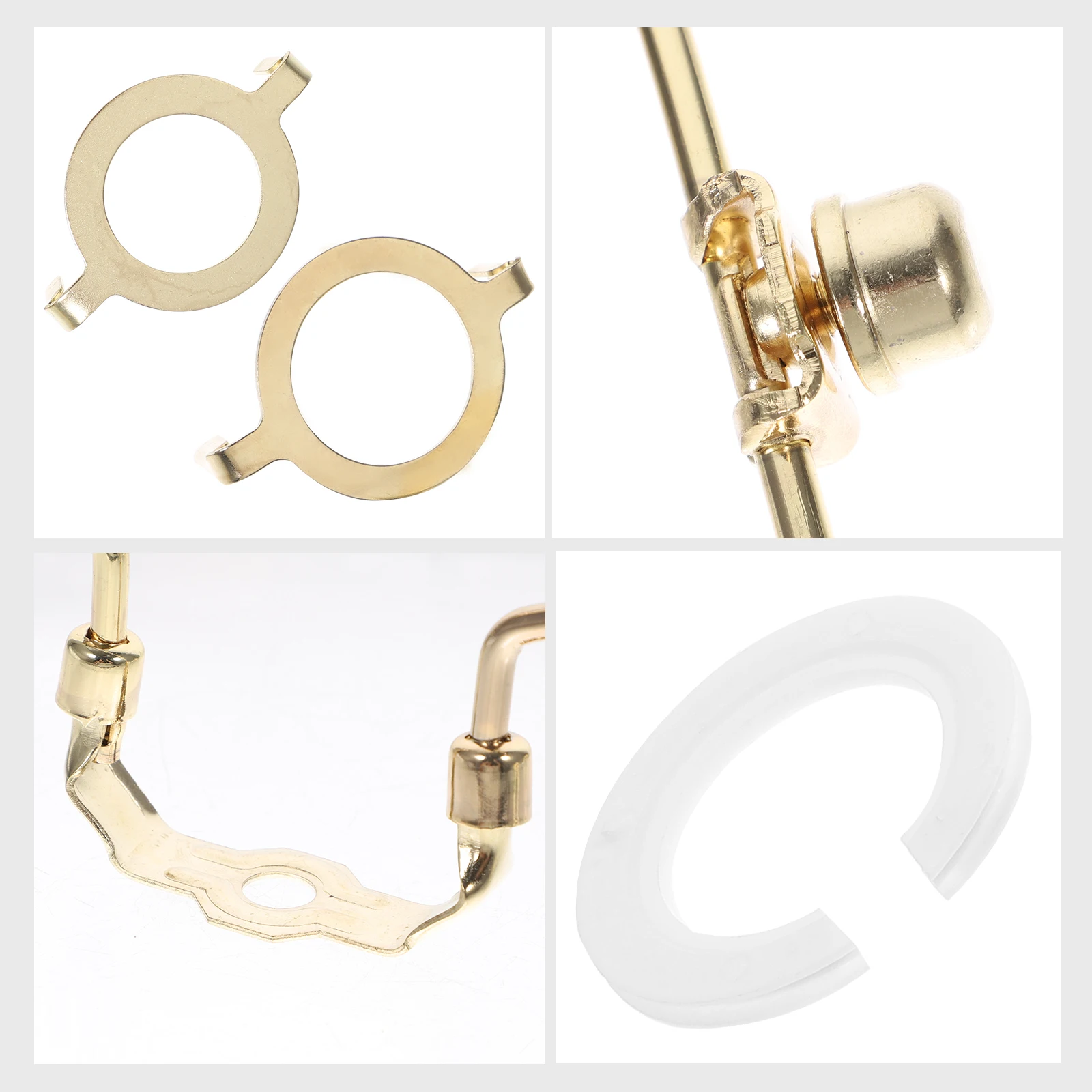 1 conjunto de suporte de chifre para lâmpada, kit de acessórios de ferro dourado, lâmpada de mesa 9-12 tamanhos ajustável, suporte de harpa de metal banhado a níquel
