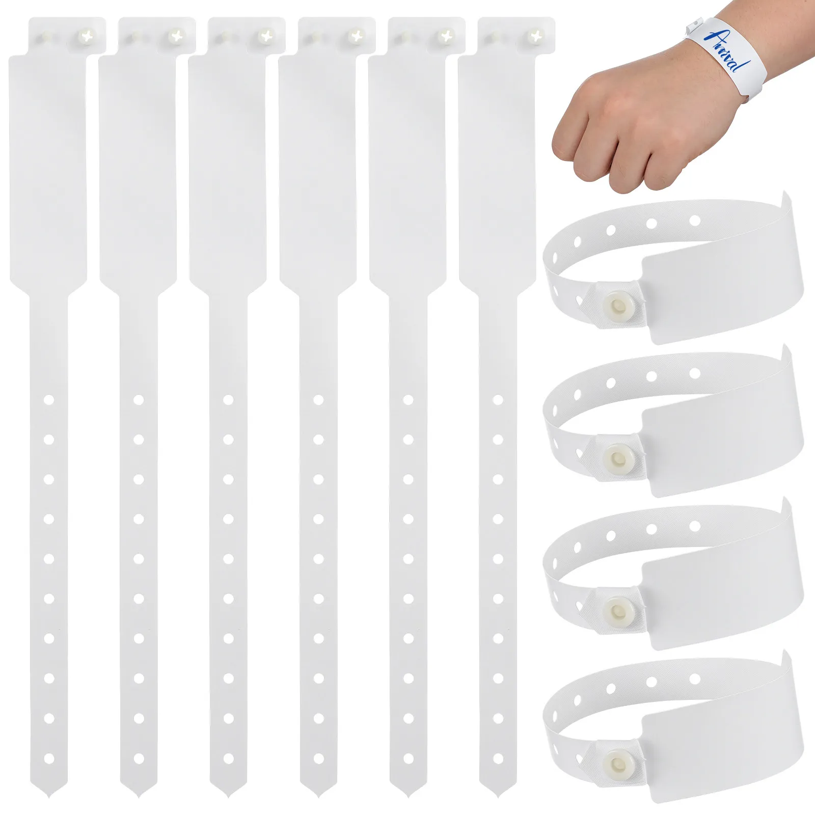 

100Pcs Waterproof Hospital Wristbands Disposable Patient Id Wristbands Identification Blank Writable Wristband Supplies