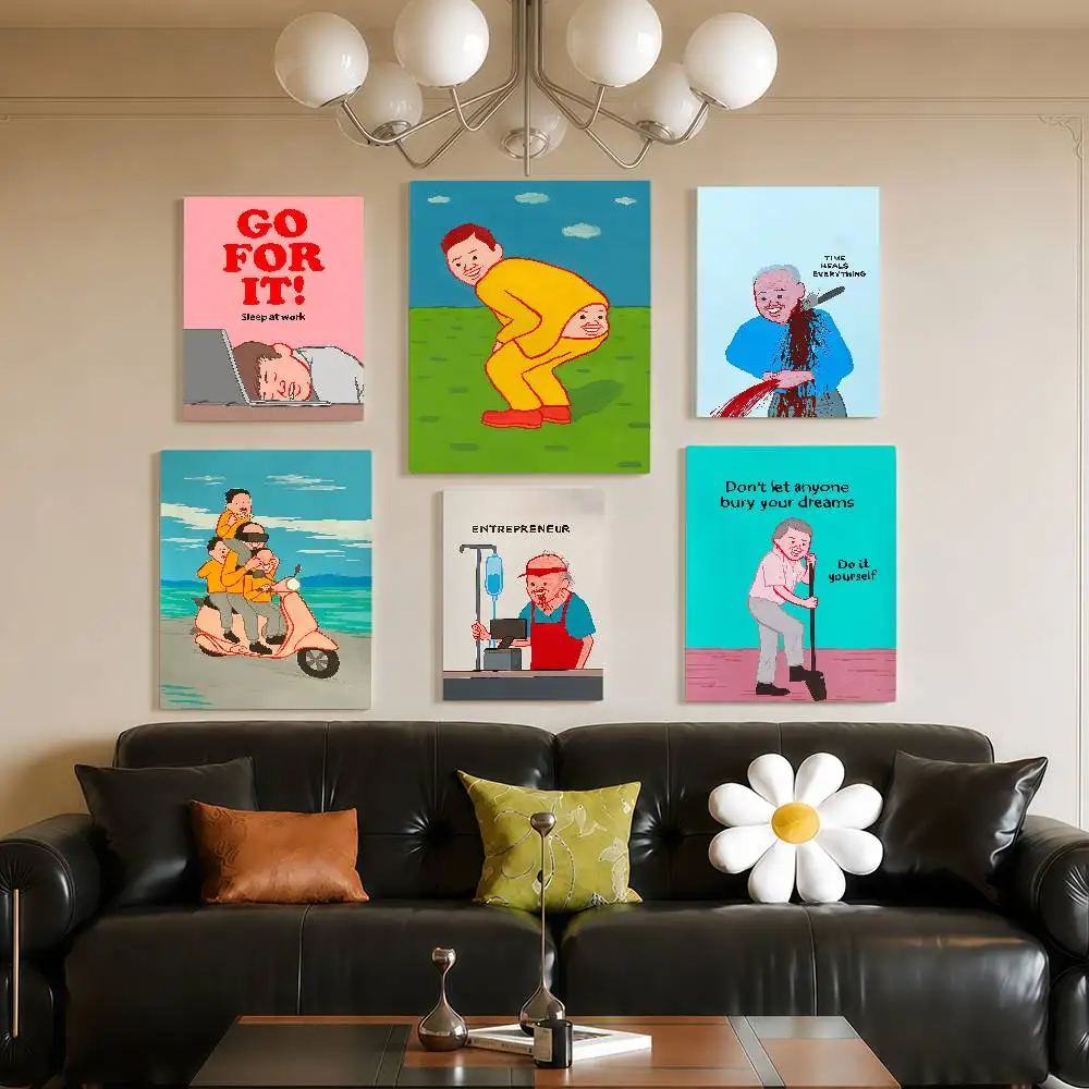 abstract funny Joan Cornella Art Posters Wall Art Retro Painting Home Room Cafe Club Dorm Wall Decor