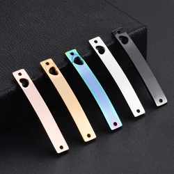 10 PCS Unisex Blank Tags 6X39mm Stainless Steel ID Heart Bracelet Jewelry Makings Dog Tag Makings 4 Colors