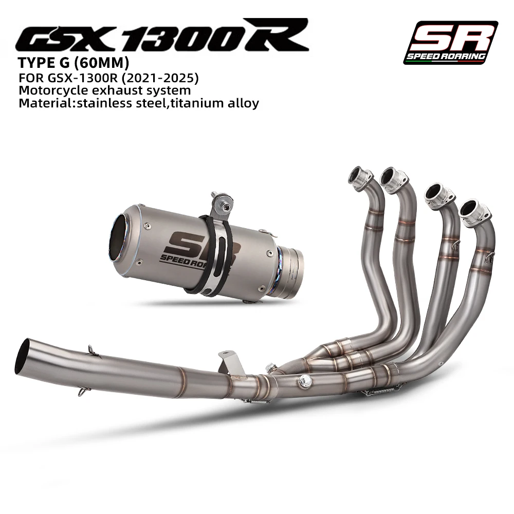 Motorcycle Racing Escape Exhaust Front Header Mid Link Pipe Muffler Fit Hayabusa GSX1300R GSXR1300 GSX 1300R GSXR 1300 2021-2025