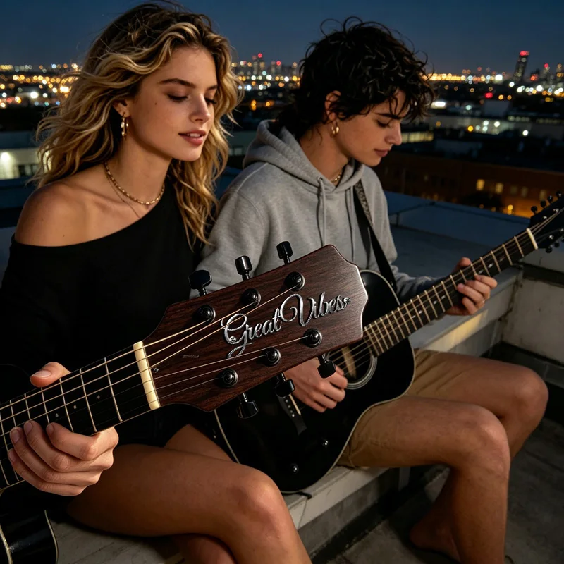 [Custom Products] Personalized 3D Metal Nameplates, Guitar Decorative Nameplates, Handwritten Artistic Text Designs
