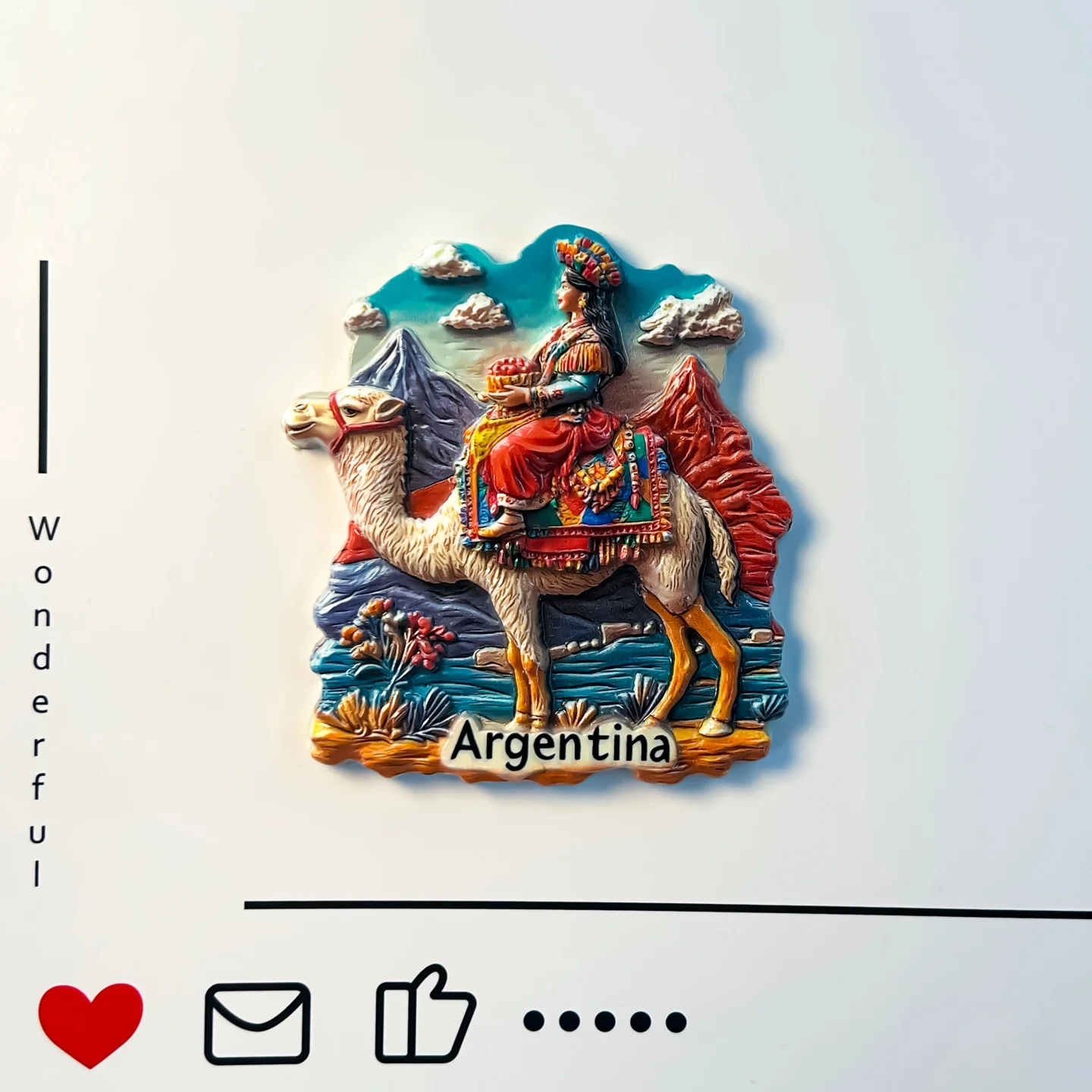 Argentina, cultural scenery, Andes mountains, refrigerator stickers, traditional clothing, girls, exquisite