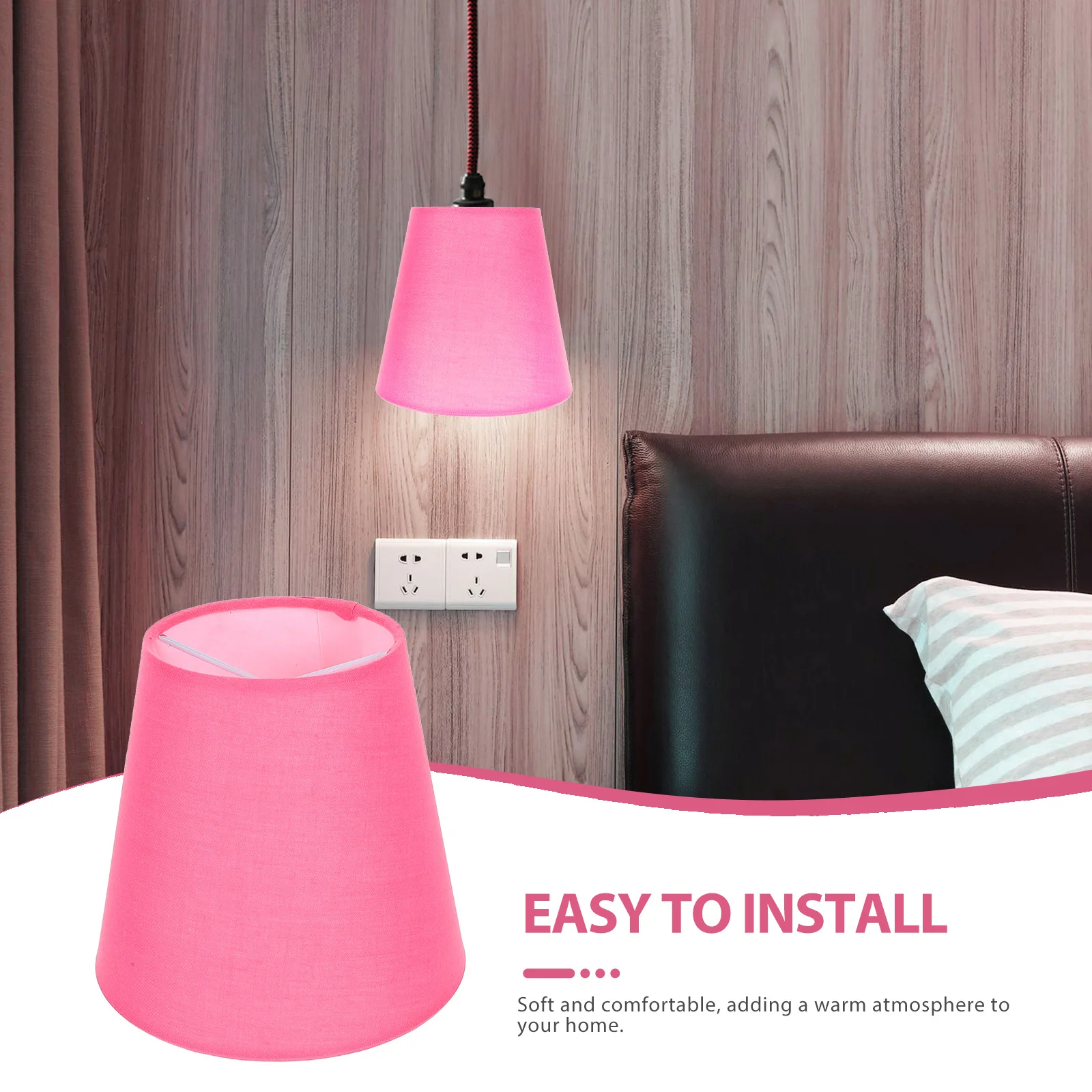 

Clamp Lampshade Fabric Light Covers for Table Lamp Pink Bubble Decoration Bedroom Living Room Solar Lighting