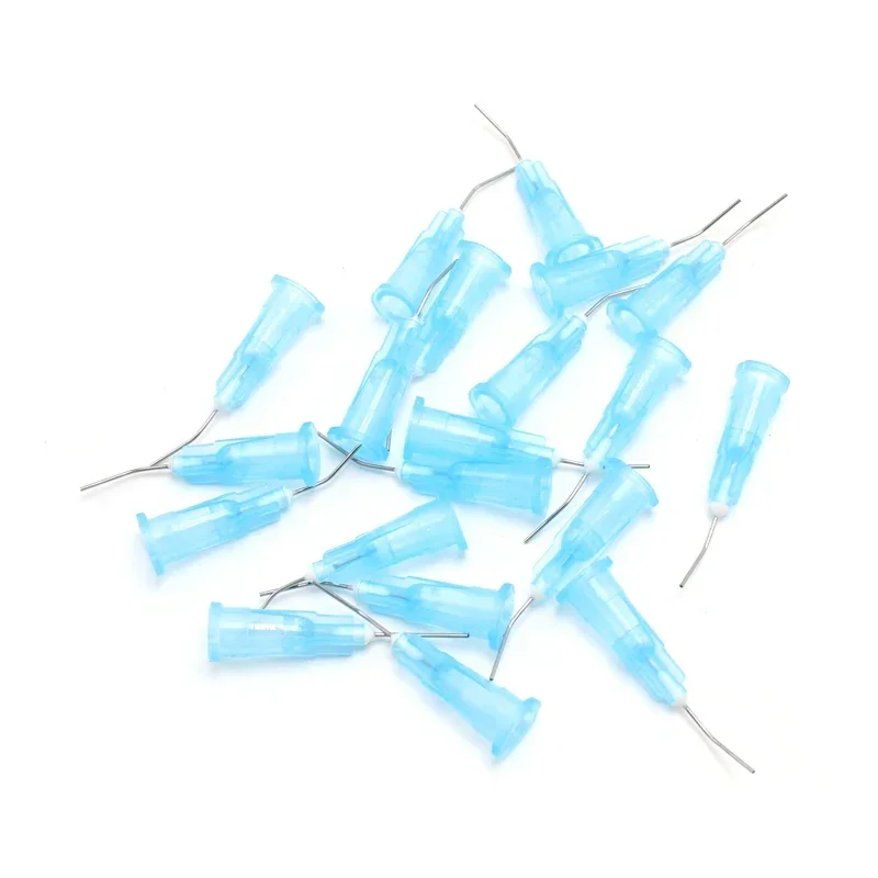 100Pcs Irrigation Bent Needle Tips Dental Flow Sealant Etchant Composite Resin Acid Reagent Delievery Syringe Tips Equipment