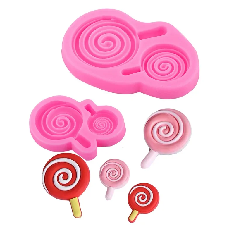 3D Candy Lolipop Silicone Molds DIY Phone Case Head Rope Mold Cheese Stick Fondant  Chocolate Mold Baking Cake Decorating Tools