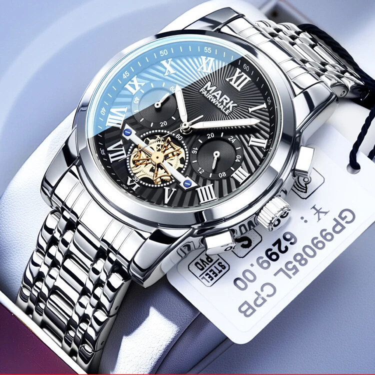 

Mark Top Brand Business Watches For Man Steel Roman Skeleton Luxury Quartz Wristwatches 2026