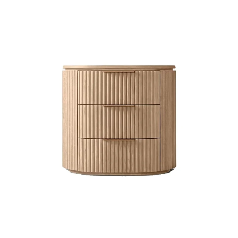 

Solid wood bedside table Lightweight luxury multi-layer home drawer locker