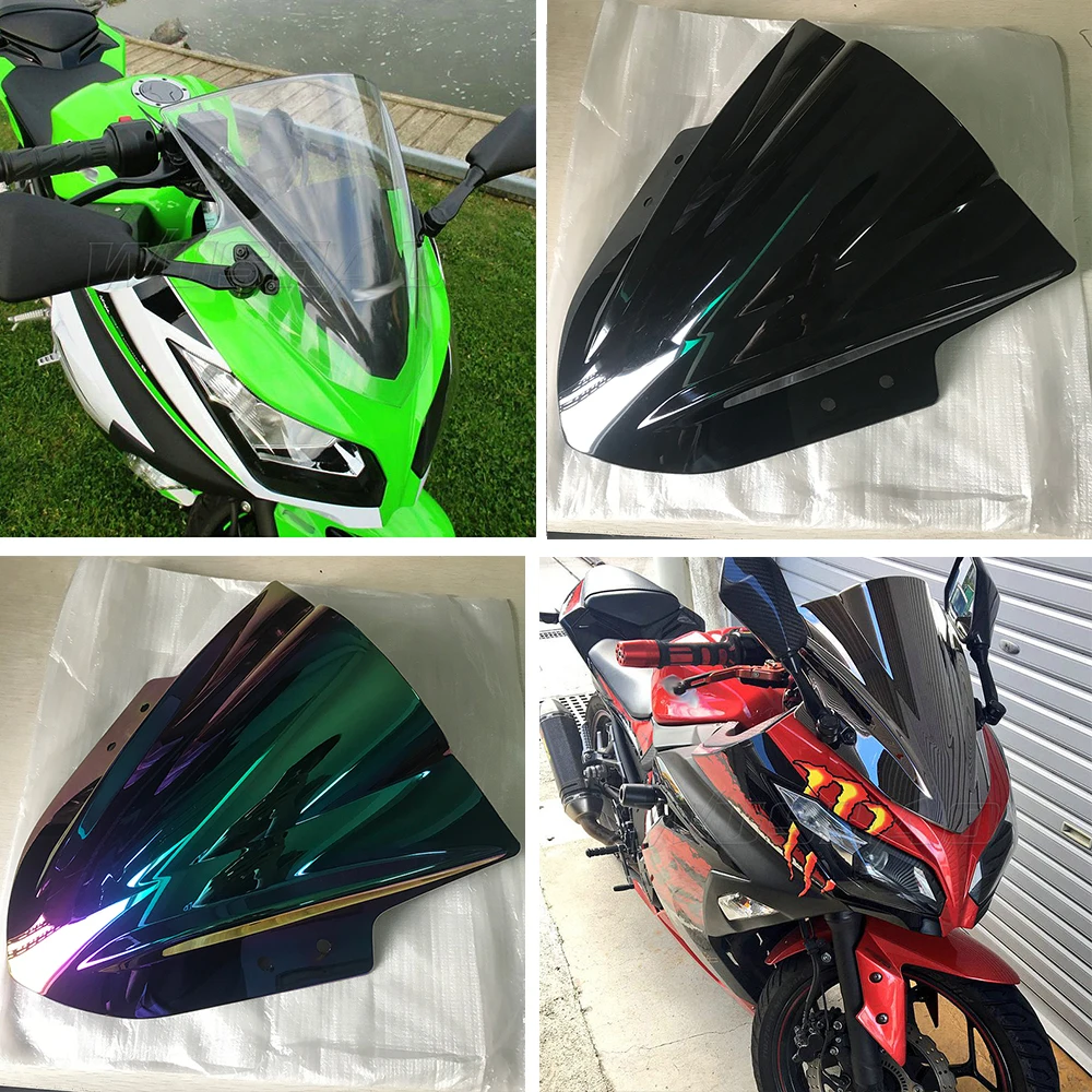 Motorcycle Windshield Parabrisas Windscreen Screen Wind Deflector For Kawasaki Ninja 300 300R EX300 EX A B 2013 2014 2015 2016