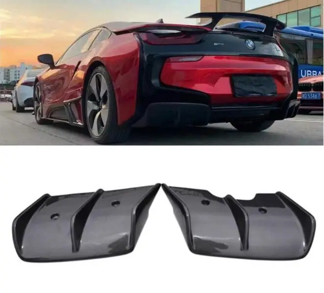 Real Forged Carbon Fiber Rear Bumper Trunk Diffuser Spoiler For BMW i8 2014 2015 2016 2017 2018 2019 2020 2021