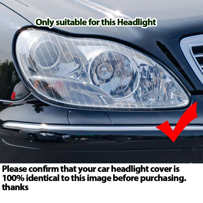 Headlight Lampshade Transparent Lens Left and Right Lampshade Protective Cover For Mercedes-Benz W220 S Class facelift 2004-2005