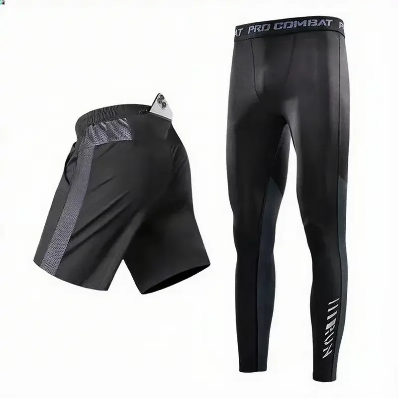 

Мужской комплект из двух предметов для защиты от солнца, бега, быстросохнущего и высокоэластичного использования, подходит для бега и баскетбола.