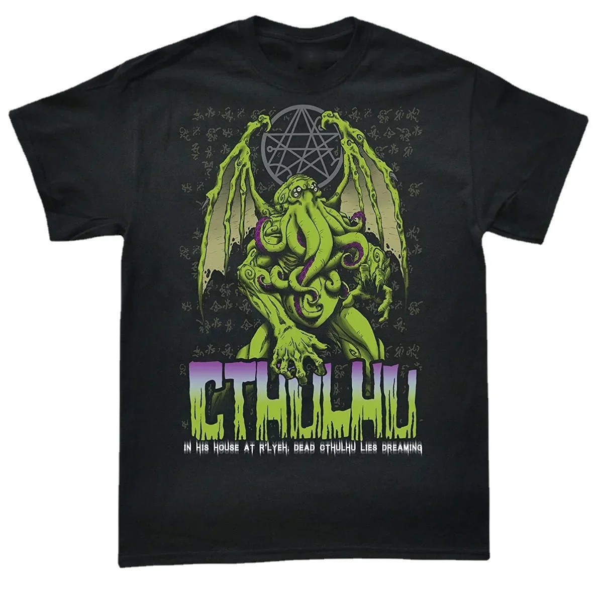 

In His House At R'lyeh Dead Cthulhu Lies Dreaming. Cthulhu T-Shirt. Summer Cotton Short Sleeve O-Neck Mens T Shirt New S-3XL