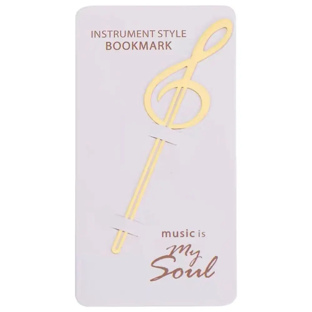 Fashion Gold Musical Note Musical Instruments Bookmark Metal School Supplies Meta Book Maker Gifts Office Paper Clips Stationery