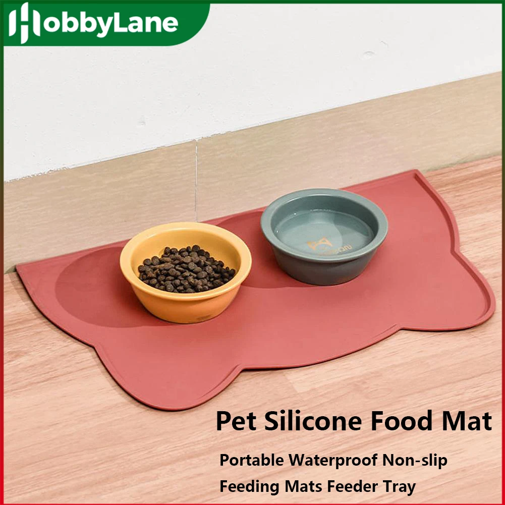 Pet Silicone Food Mat Portable Waterproof Leak-proof Non-slip Feeding Mats Bowl Pad For Cat Dog Puppy Feeder Tray Water Placemat