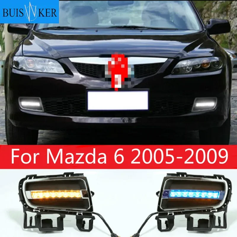 

1Pair DRL For Mazda 6 Mazda6 2005 2006 2007 2008 2009 Daytime Running Lights fog lamp cover headlight 12V Daylight