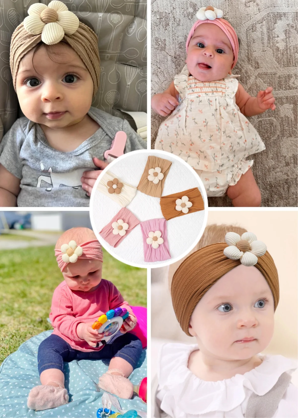 4Pcs Newborn Baby Headband For Girls Elastic Knit Children Turban Baby Bows Soft Nylon Kids Headwear Hair Accessories wholesale