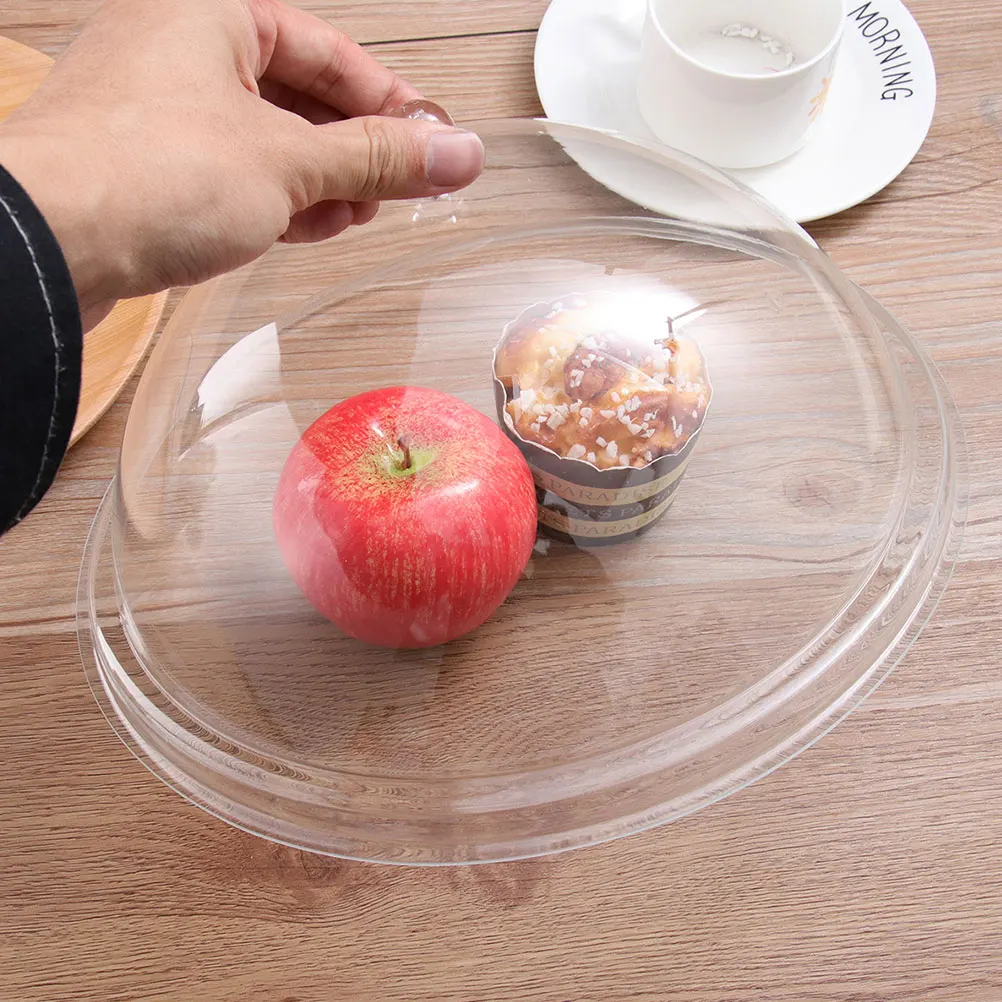 

2pcs Transparent Food Cover Round Dust Proof Lid for Cake Plate Keeps Fresh Heat Kitchen Barware Dish Dessert