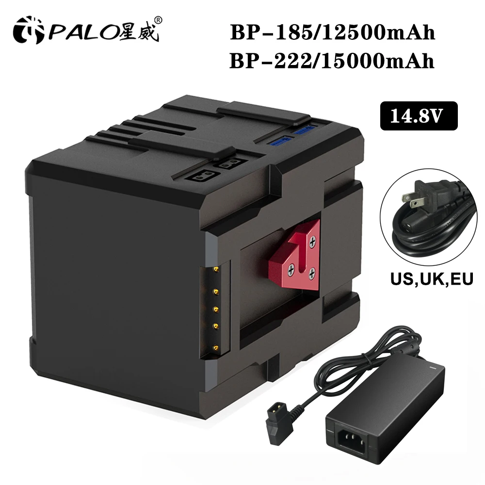 

PALO V Mount Battery BP-185 BP-222 for Sony V-Lock BP Batteries Camcorder Broadcast LED Video Light Blackmagic URSA Mini Pro