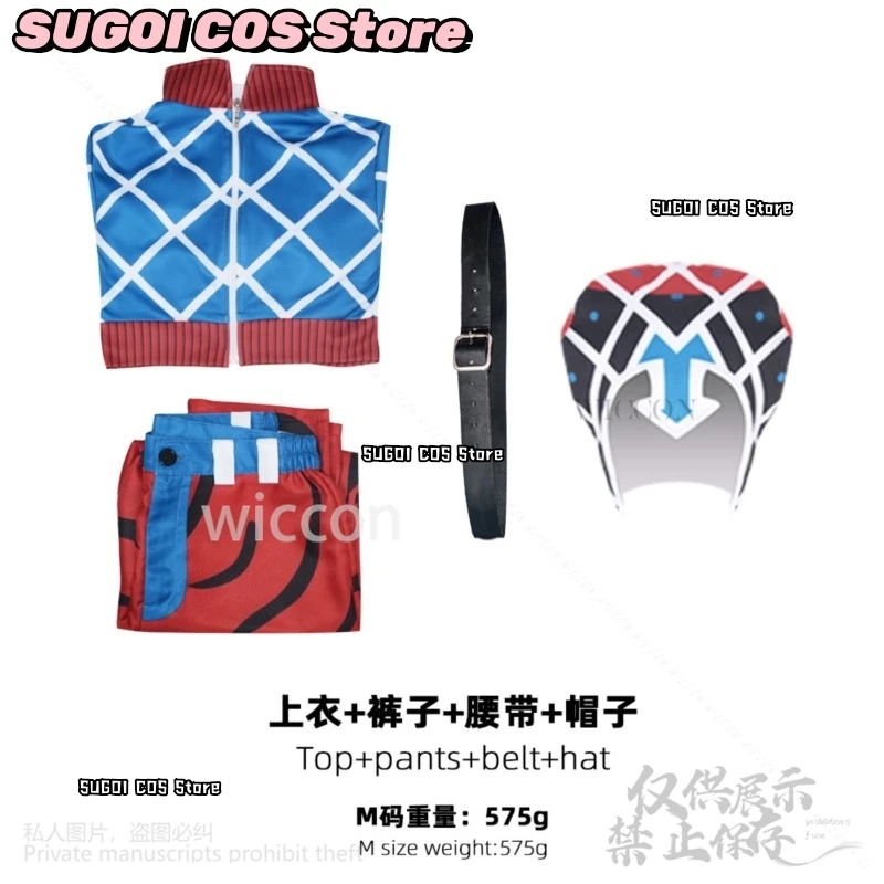 زي أنيمي جو التأثيري غيدو ميستا قميص مردف مثير دعائم الفهد قبعة مسدسات الجنس زي الرياح الذهبية