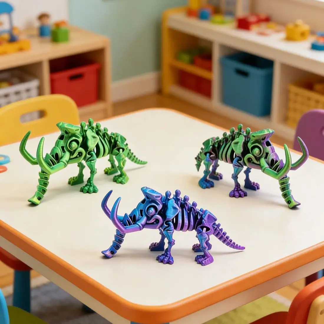 1PCS 3D Printed Mammoth Model Realistic Animal Desktop Decoration Figurine Teacher Decoration Office Decoration Birthday Gift