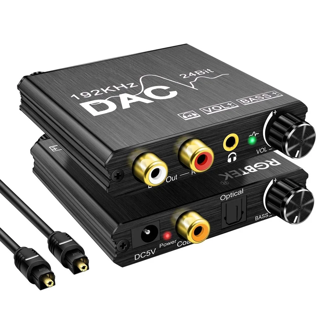 Convertitore Audio Stereo da digitale a analogico da 192Khz 24bit con regolazione del Volume coassiale Toslink ottico SPDIF RCA 3.5 per PS5 Xbox