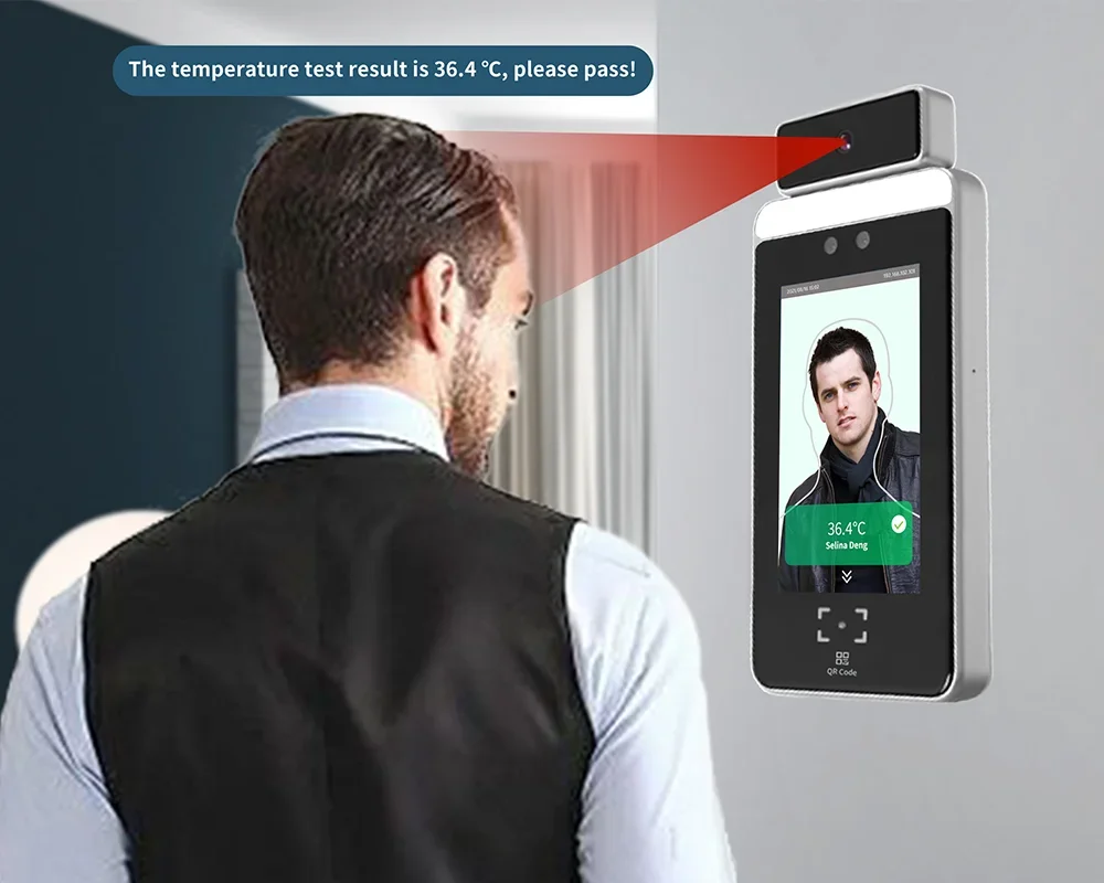 Face Recognition Access Biometric Time Recorder with temperature scanner