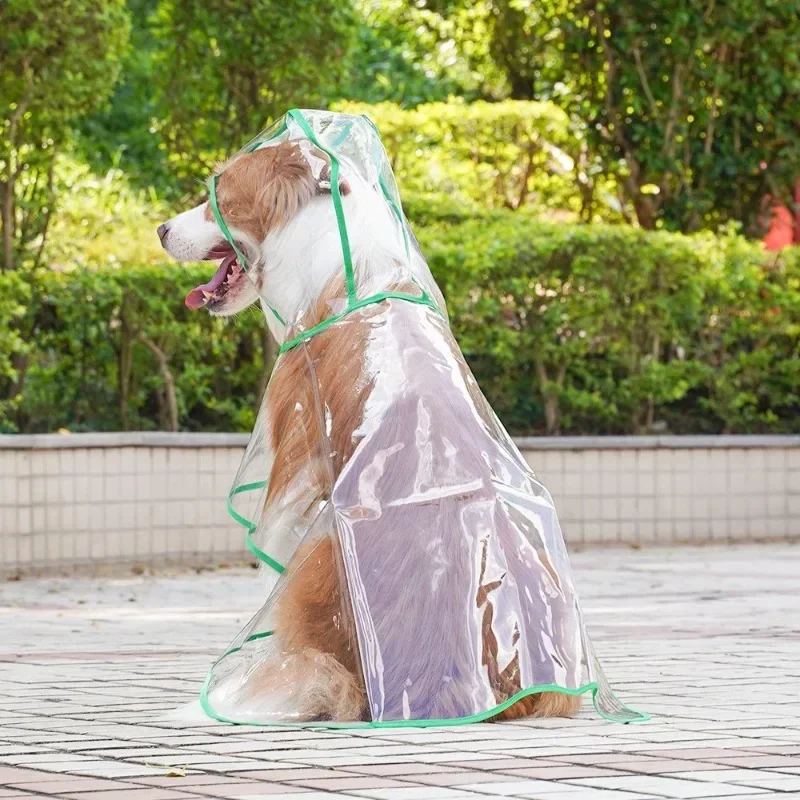 35-70 cm Pet Raincoat Transparent Large Dog Raincoat Waterproof Pet Walking Dog on Rainy Days with Exposed Clothes Weight 4-35kg