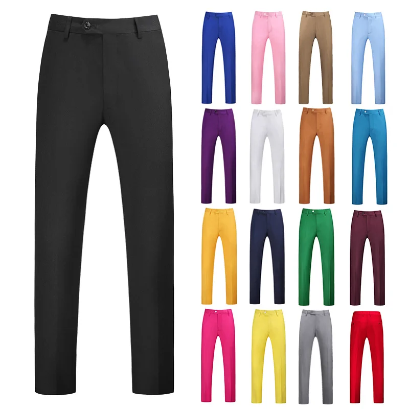 

Classical Suit Pants Men Many Colors Slim Fit Straight Trousers Male Formal Business Work Uniform Big Size Bottoms
