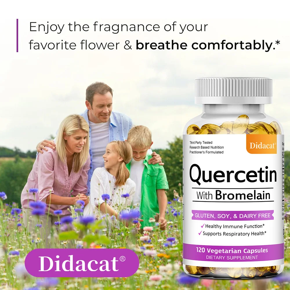 Quercetin 800mg + Bromelain 200 Mg Capsules, Improves Digestion, Joint Health, Nutrient Absorption, Immune Support
