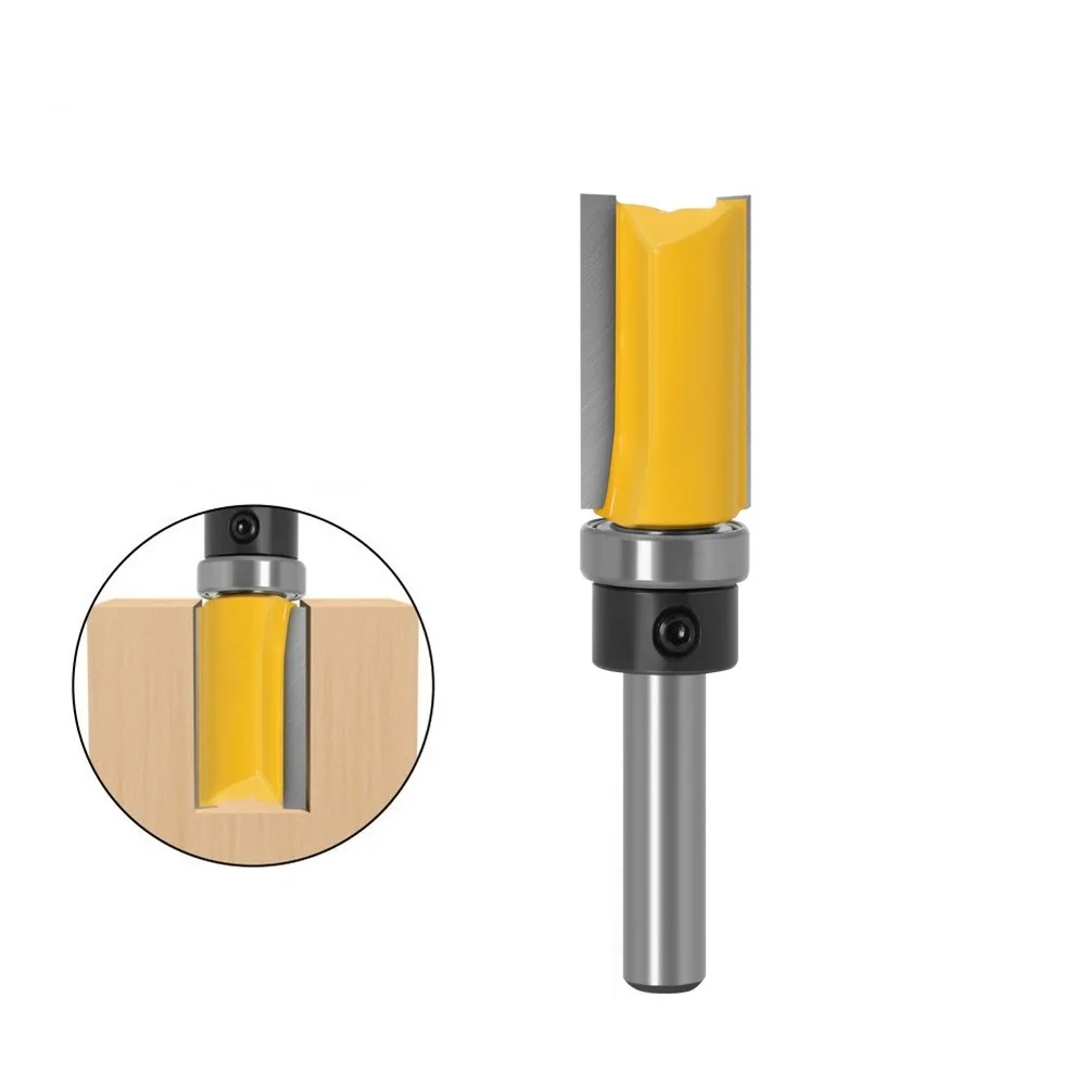 Houtbewerkingsfrees Rechte frees 8 mm schacht voor sjabloon Trimfrees met gelegeerd staalmateriaal