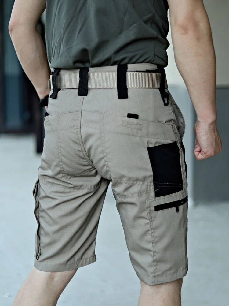 Summer Tactical Shorts Men\'s Outdoor Splash-proof Multi-pocket Cargo Trousers Climbing Wear-resistant Hiking Casual Shorts Homme