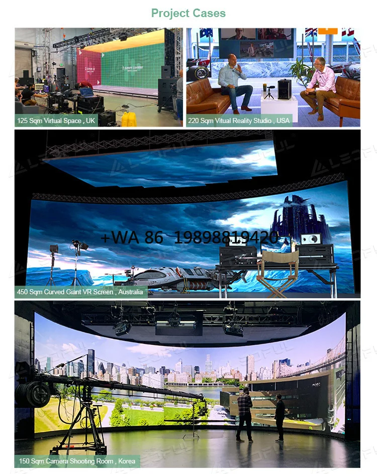 Pared de vídeo P0.9 P1.9 P2.3 P2.6 7680Hz Pantalla LED estudio interior paneles de Pantalla LED grandes Pantalla LED de empalme sin costuras