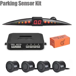 Kit de Sensor de estacionamiento para coche, sistema de Monitor de Radar de respaldo inverso con pitido, pantalla LCD, 4 sensores, 22mm, 12V, 7 colores