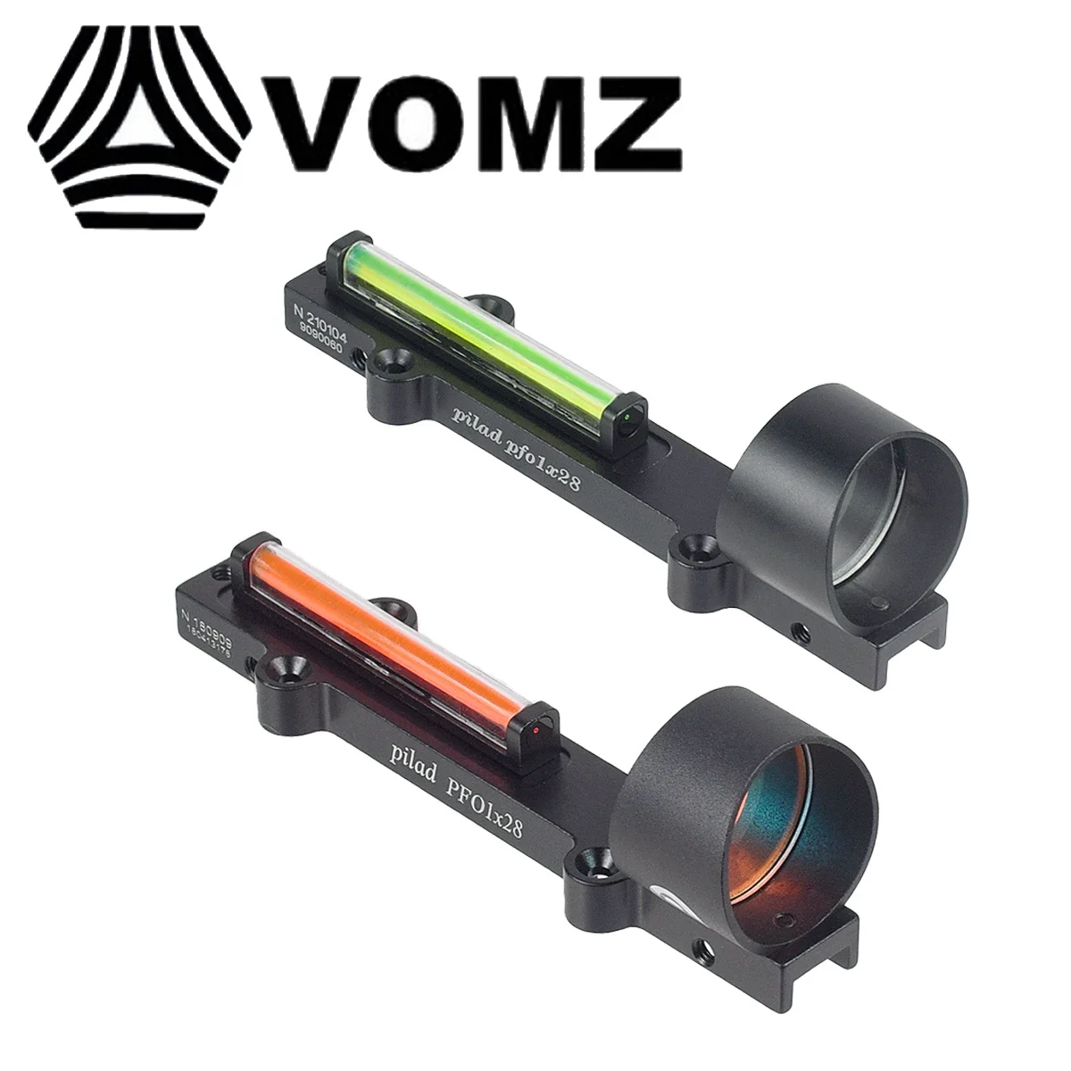 VOMZ 1x28 Red Green Fiber Optic Sight Red Dot Collimator Sight 11mm Rail For Shutgun Hunting Scope