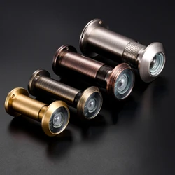 1pcs copper 200 Degree Wide Viewing Angle Peephole Security Door Viewers 14mm Hole Hidden Peephole Adjustable Glass Lens