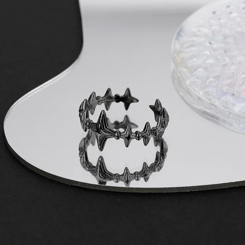 

Ретро хип-хоп стиль минималистский нерегулярный открывающийся кольцо изысканные геометрические кольца со звездами пара стильных подвесок вечерние ювелирные изделия подарки