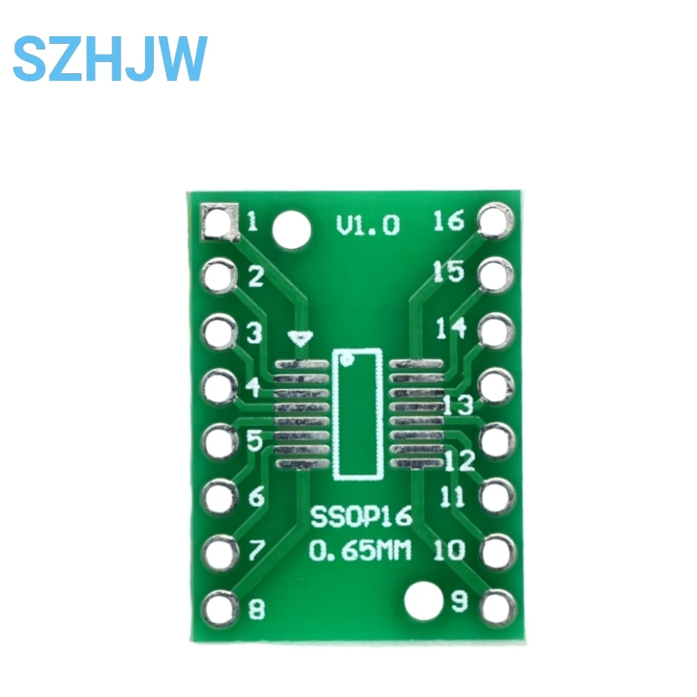 Placa adaptadora SOP16 SSOP16 de 10 100 a DIP16 de 0,65/1,27mm a 2,54mm de paso SMD a doble ROTURA DE PCB en línea