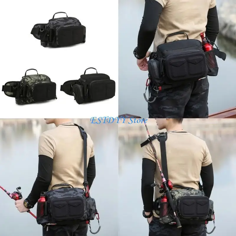

G6DE Portable Outdoor Fishing Tackle Bags Waterproof Oxfords Fabric Shoulder Bags