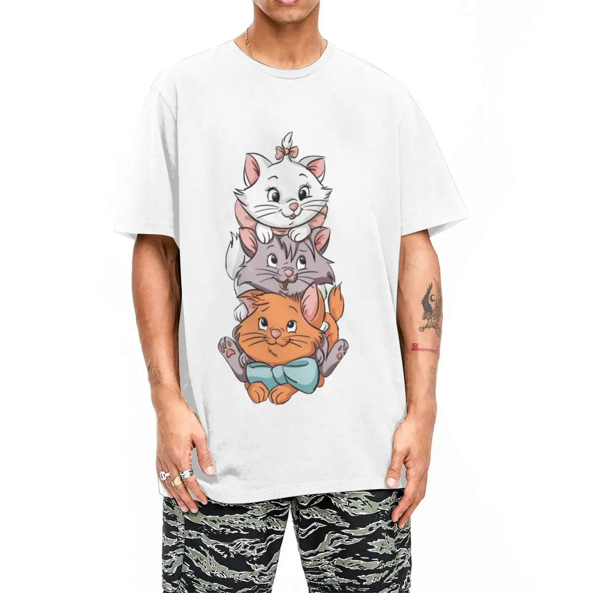 Aristocats Cats Marie Berlioz Toulouse T-Shirt for Men Women Cotton Tee Shirt Round Collar Short Sleeve T Shirt 4XL 5XL 6XL Tops