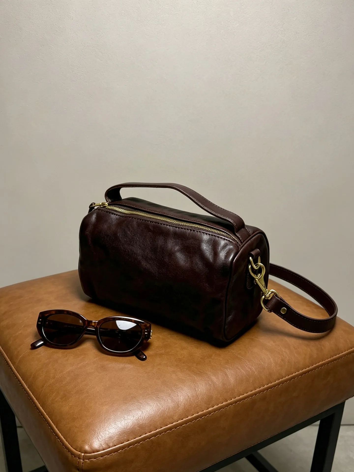 PNDME lässige, handgefertigte Damenhandtasche aus pflanzlich gegerbtem Leder, niedliche Handtasche für Wochenendpartys, luxuriöse kleine Umhängetasche aus echtem Leder für Damen – Detail 5