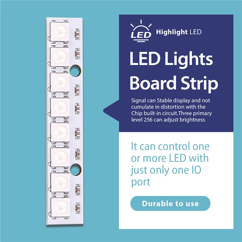 Excelente 8 X WS2812B 5050 RGB conducción luces LED tablero tira incorporada a todo color para NAZE32 CC3D