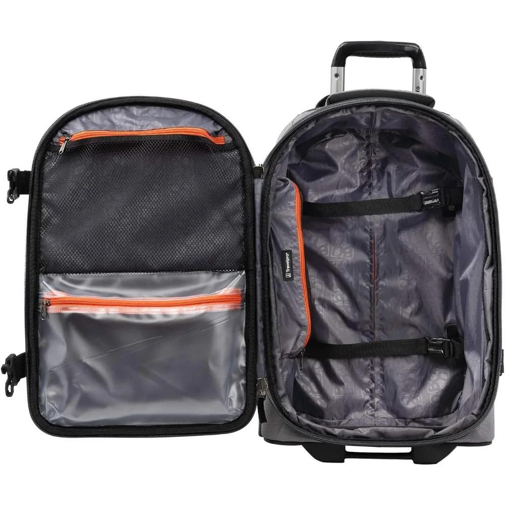 2-Piece Adult Expandable Rollaboard Luggage Set in Grey/Black, Softside Bold Design with Large Capacity for Travel