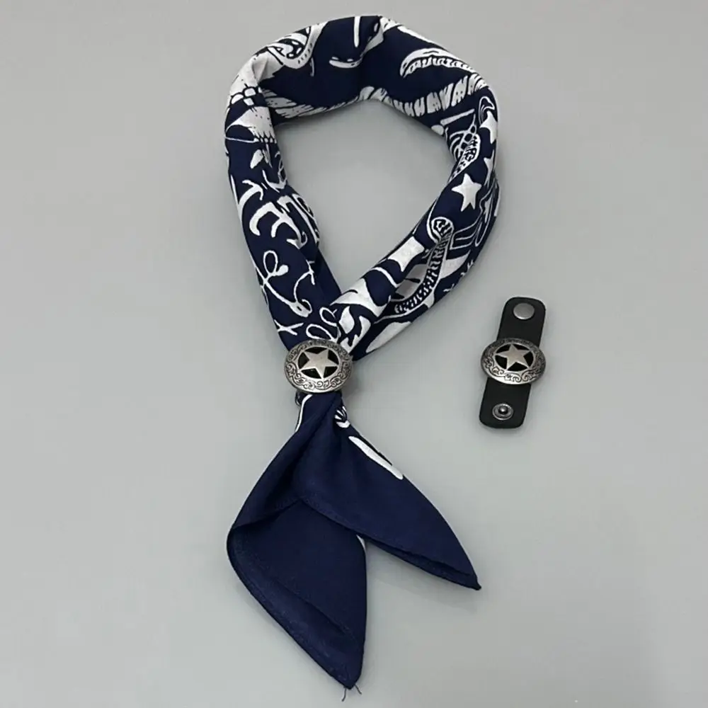 

Модный большой шарф-бандана в западном стиле с цветочной пряжкой, квадратные шарфы, головные уборы, хлопковая повязка для волос