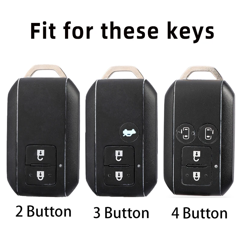 2/3/4 Buttons Auto Shell Fob Holder For Suzuki Swift Ignis Ertiga Wagon R Monopoly TPU Car Remote Key Cover Case Keychain