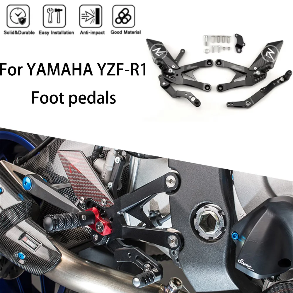 MTKRACING для YAMAHA YZF-R1 2015-2024, задние комплекты, увеличенная педаль, регулируемые задние комплекты, подножки, рычаг переключения передач,