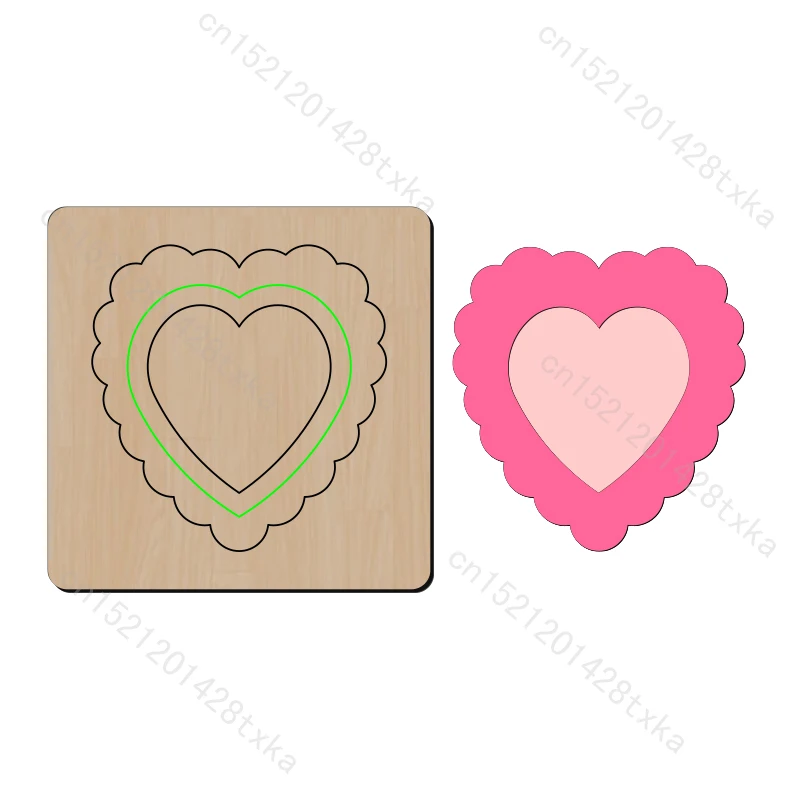 Love Heart Photo Frame for Scrapbooking, Wooden Die, Cutting Dies, C2537, New