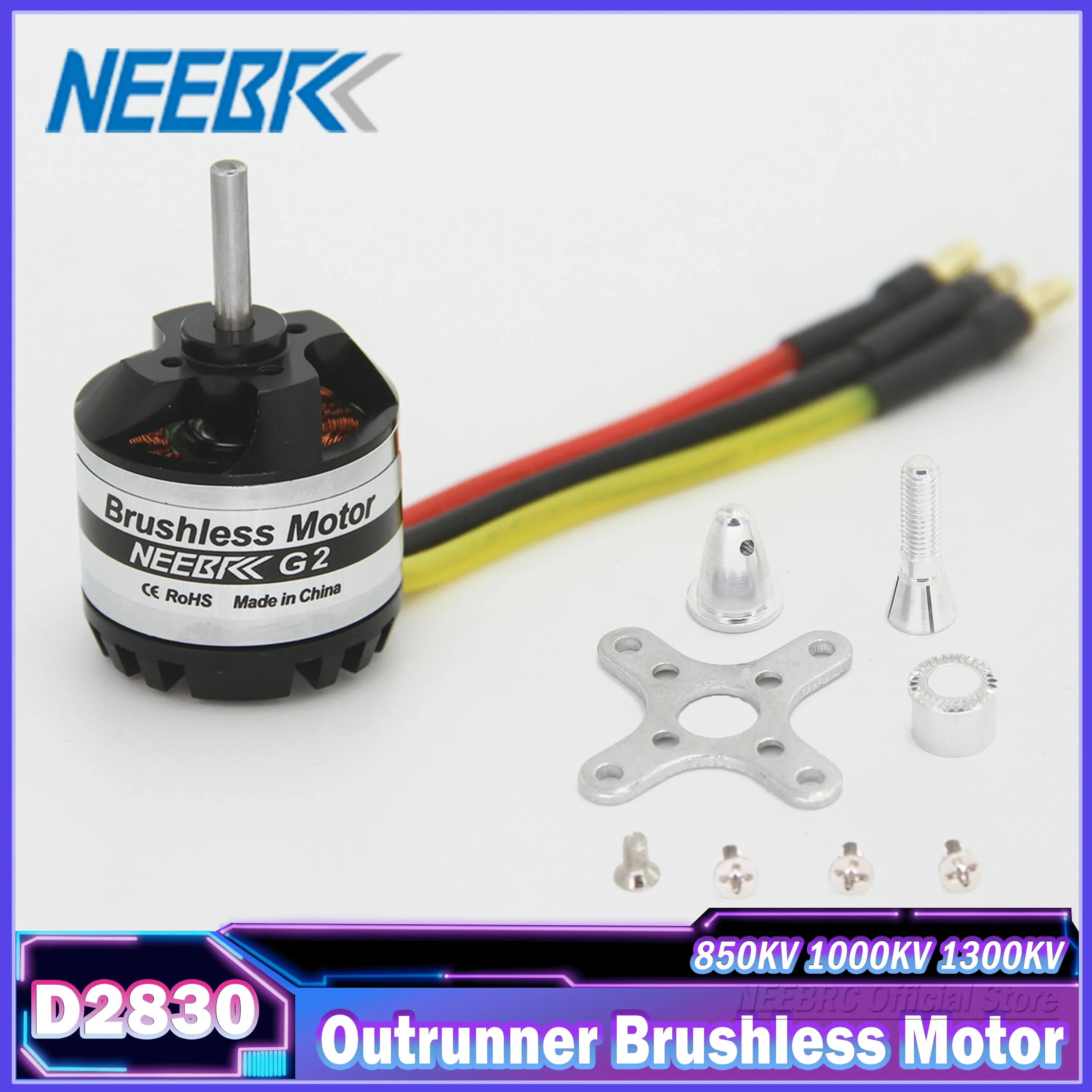 

NEEBRC 2830 Brushless Motor 850KV 1000KV 1300KV Outrunner 2-4S Lipo for RC Multicopter Drone Airplane Fixed-wing Part 30A ESC