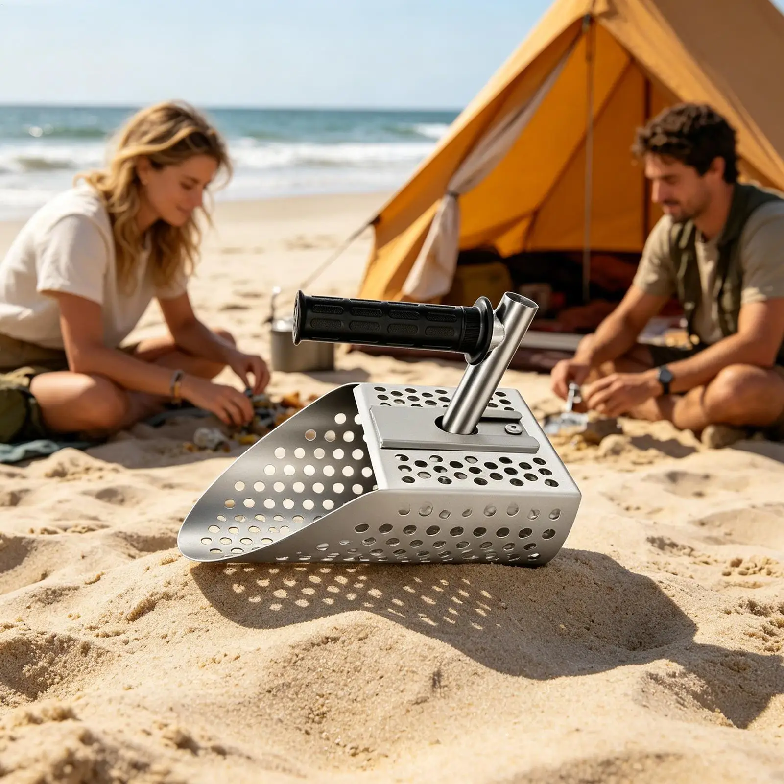 Beach Sand Scoop Heavy-Duty Handheld Digging Tool Metal Detecting Shovel For Adults Hobbyists Enthusiast Archaeology Students