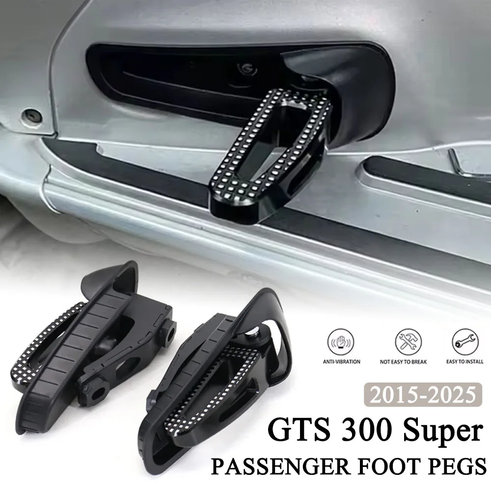 

New GTS 300 Super Rear Passenger Foot Pegs For Vespa GTS 300 2015-2025 Bracket Footrests Footpegs GTS300 Foot Rests Accessories